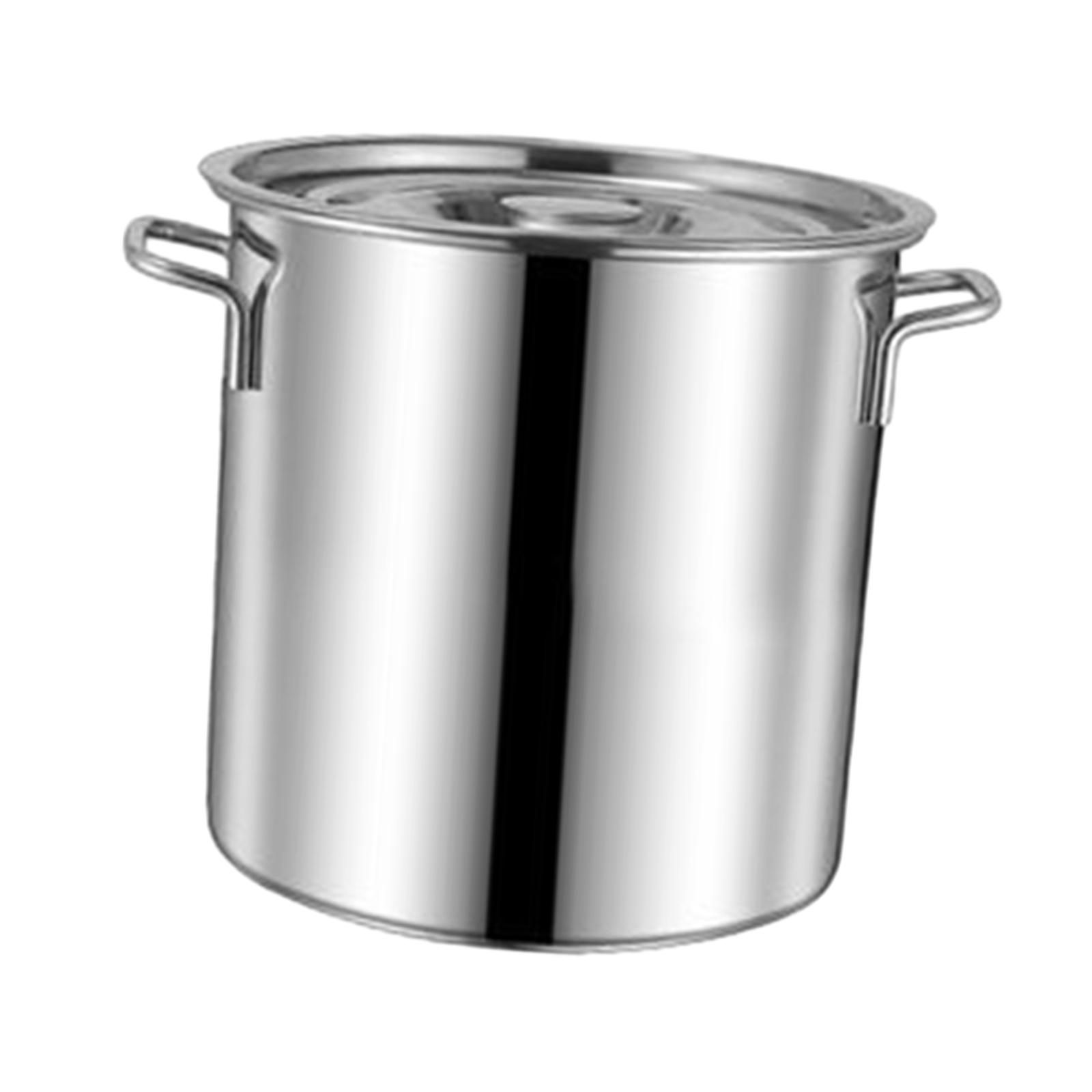 Magideal - Olla De Sopa De Acero Inoxidable Olla De Fondo Compuesto Adecuada Para Todas Las Estufas Olla De Cocina Multipropósito Fácil De Limpiar Para Hotel Com 10L