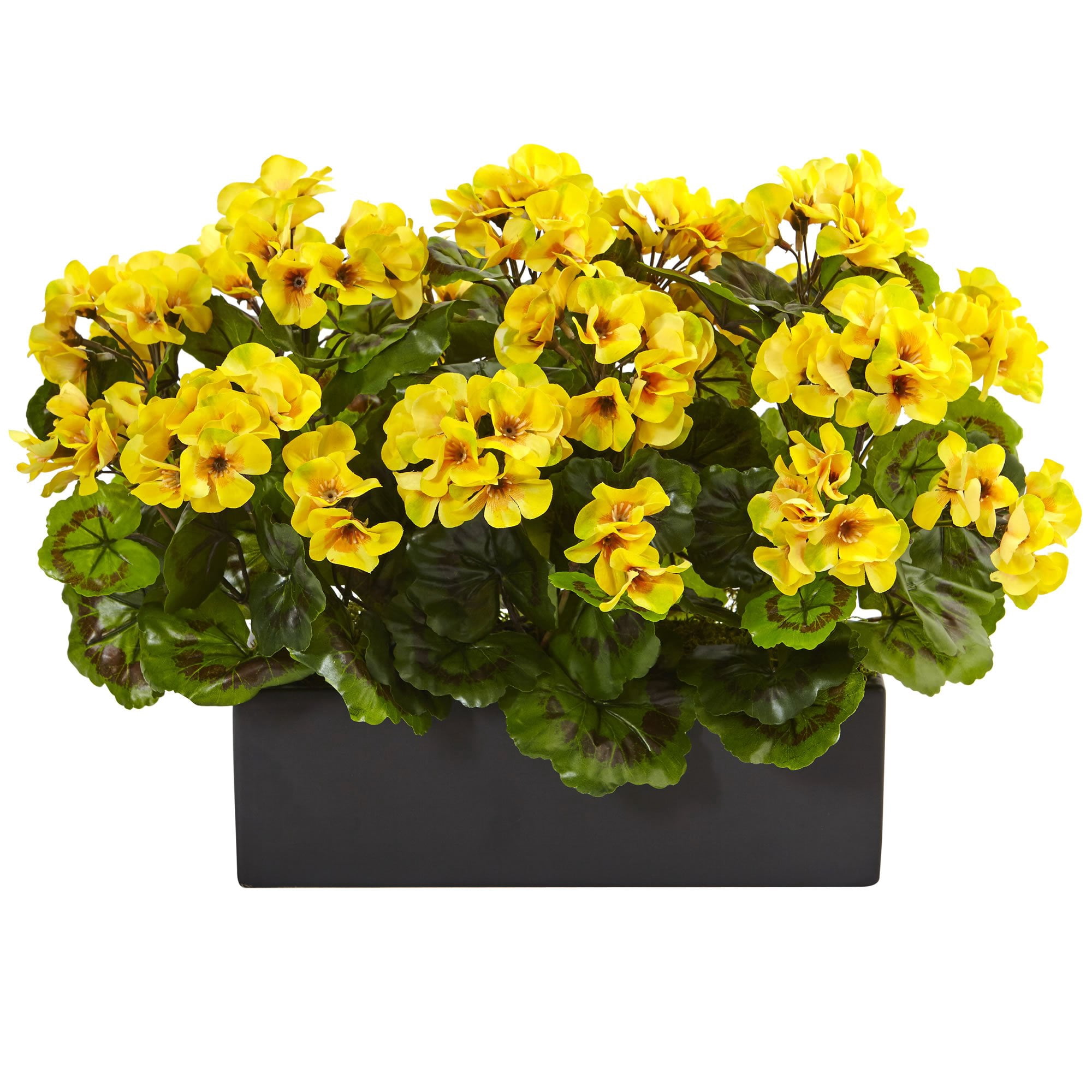 Nearly Natural - Planta Artificial De Geranio Casi Natural Con Maceta Rectangular
