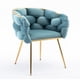 thumbnail image 3 of Luxury modern simple leisure velvet single sofa chair bedroom lazy person household dresser stool manicure table back chair blue, 3 of 3