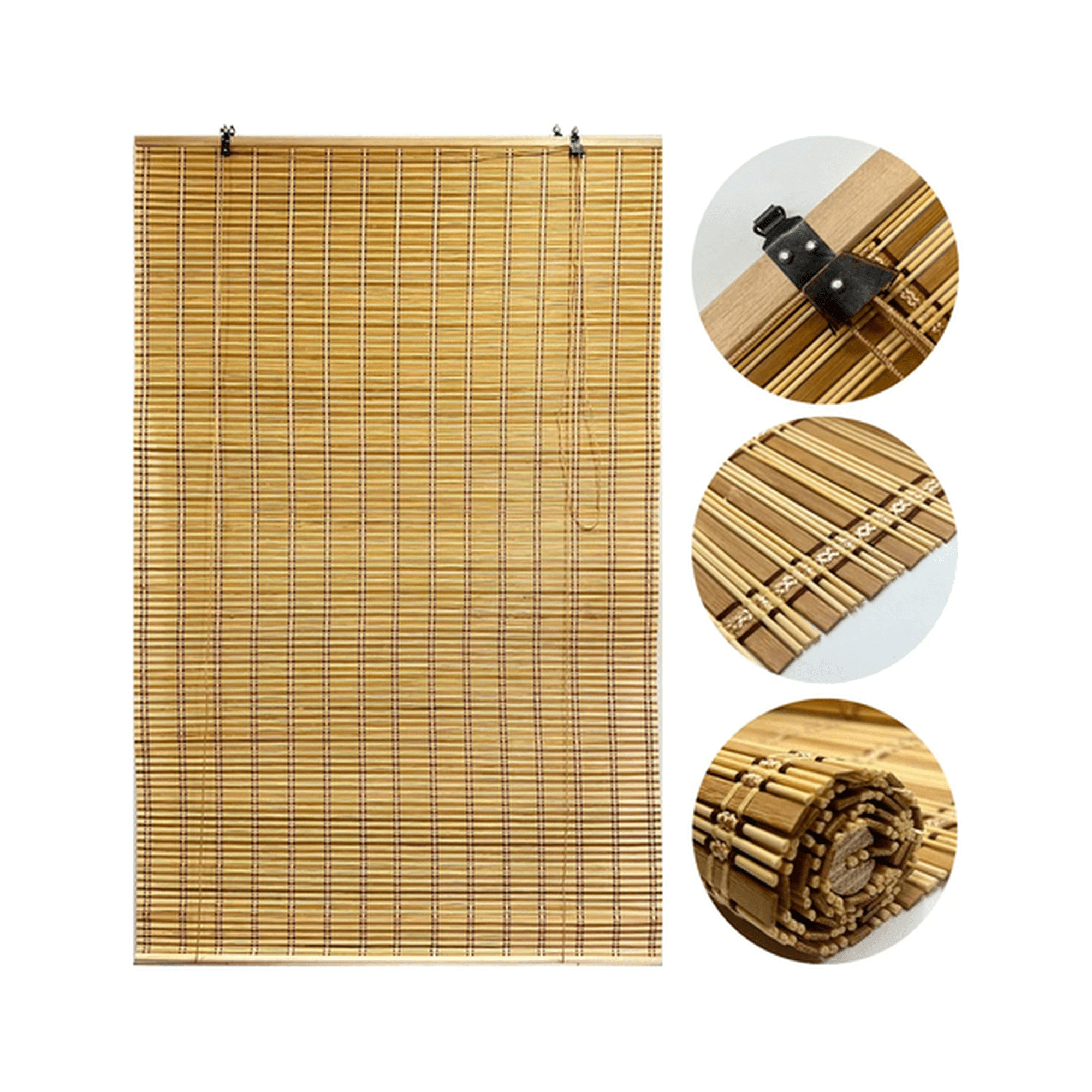 Genérico - Cortina Enrollable Bambú Roller 90x120 Cm