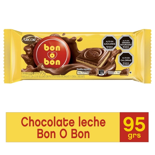 Chocolate Bon O Bon Leche 95 g Arcor