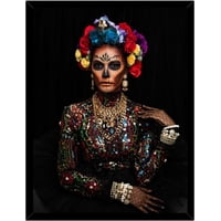 Genérico - Cuadro Decorativo Mujer Dia De Muertos Medidas 30X40 Cm