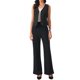 thumbnail image 2 of INSPIRE CHIC Chaleco de Mujer a Rayas sin Mangas con Cuello en V y Botones con Cinturón Trasero para Trabajo y Casual XS Gris Negro, 2 of 6
