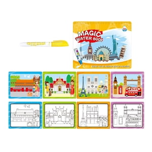 Magideal - Adorable Álbum De Acuarela, Juguete De Desarrollo Práctico, Tableta De Dibujo Reutilizable Cognitiva, Actividad De Aprendizaje Para Principiantes, Niñ Edificio