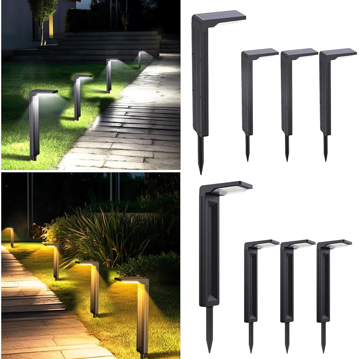 Sunvivo - Luz Solar Exterior 8 Unidades 2 Modos 200lm Ip65