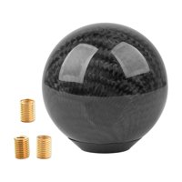 Magideal - Pomo Genérico Para Palanca De Cambios Manual Con 3 Adaptadores, Decoración Para Coche, Fibra De Carbono, Pomo Para Palanca De Cambios Globular