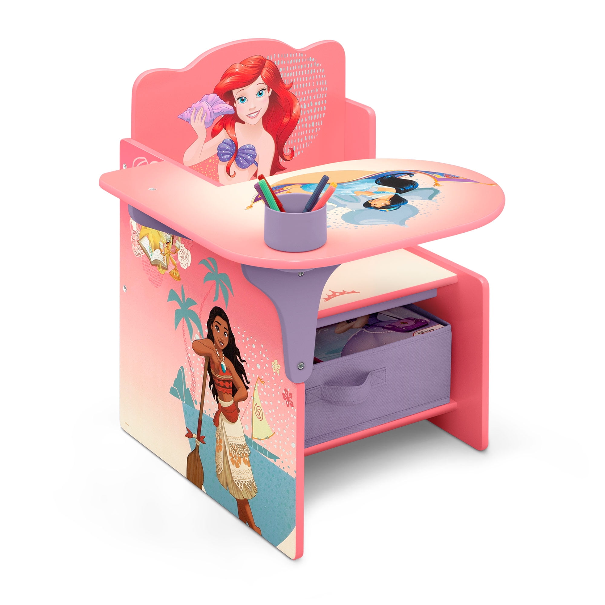 Escritorio Con Silla Infantil Con Compartimento De Almacenamiento, Princesas Disney Disney Delta Children