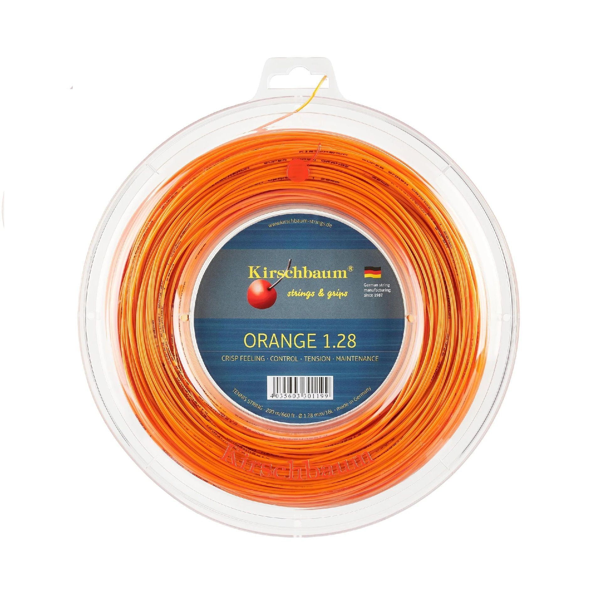 Kirschbaum Super Smash Cordon De Tennis - Orange, Co-Polyester, Contrôle Et Puissance