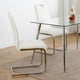 thumbnail image 3 of Modern Dining Chairs with Faux Leather Padded Seat Dining Living Room Chairs Upholstered Chair with Chrome Metal Legs Design for Kitchen, Living, Bedroom, Dining Room Side Chairs Set of 2, 3 of 3