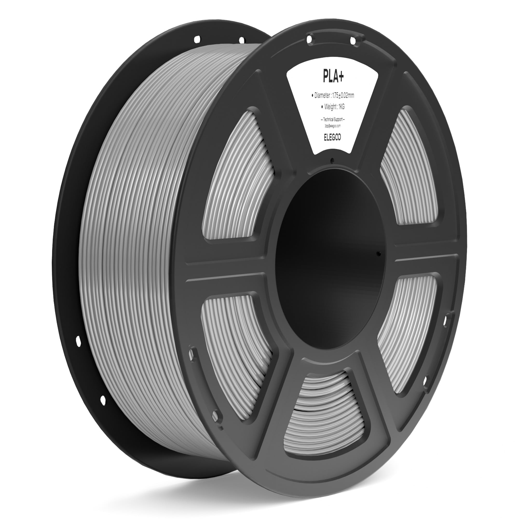 Filamento Para Impresora 3d Elegoo Pla+ De 1,75 Mm Gris, 1 Kg
