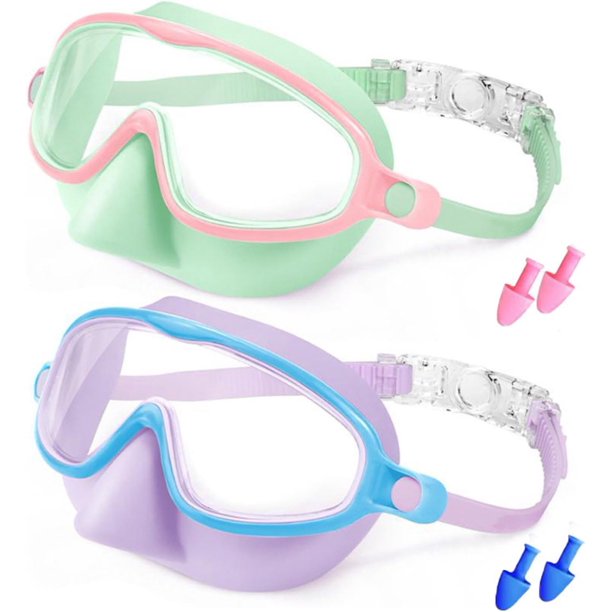 Gafas natación niños nuevas visión amplia antivaho anti-UV piscina 3-14 años