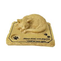 Ioensy - Piedra Conmemorativa De Gato, Ligera, Presenta Decoración De Condolencia, Marcador De Tumba De Gato Con Agujero