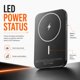 thumbnail image 5 of Banco de energía ReelCharge 5000 mAh inalámbrico de vidrio gris, 5 of 6