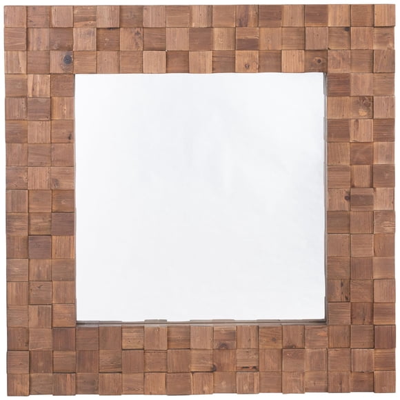 Espejo Moran de pared cuadrado de madera estilo mosaico 80x86x45