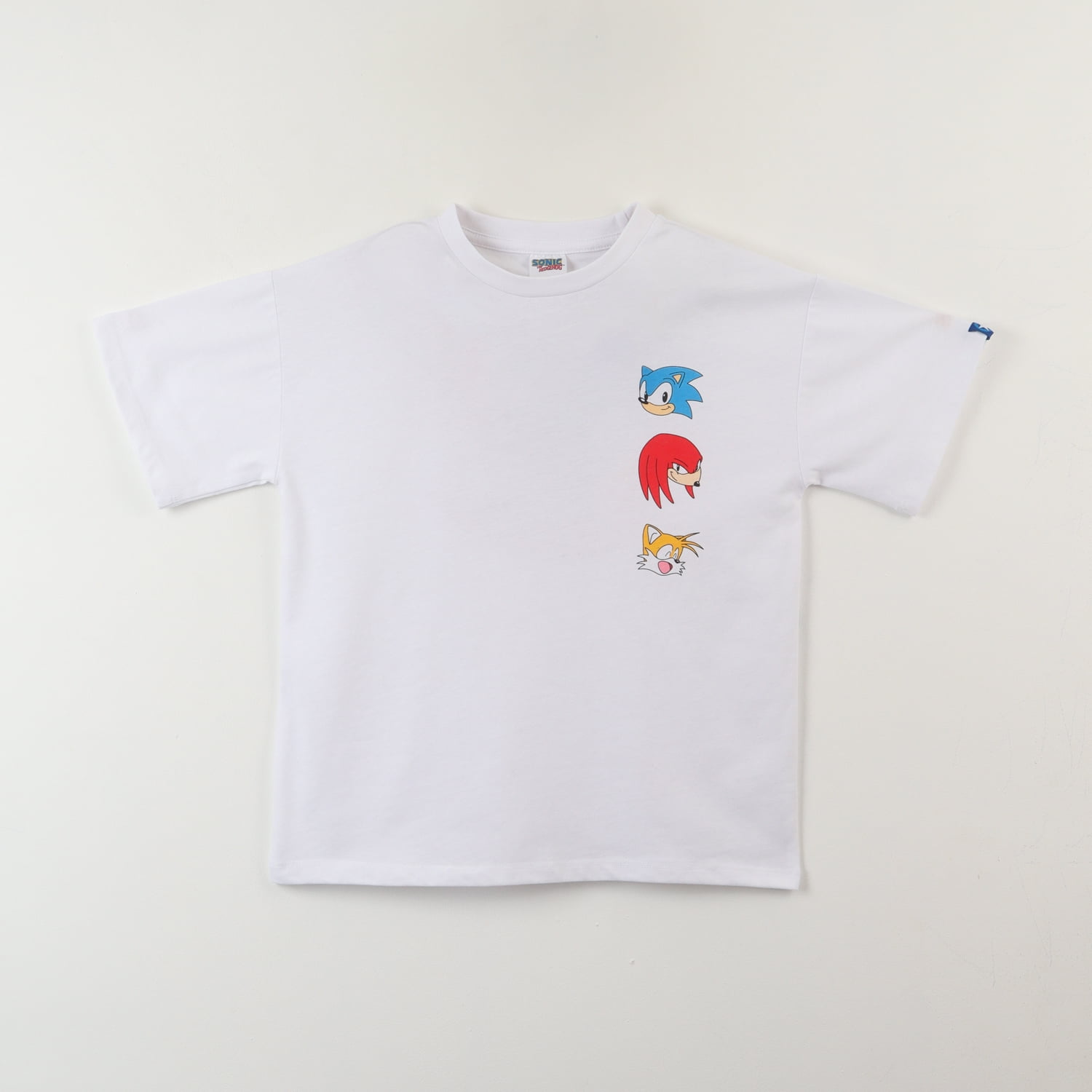 Polera Manga Corta Niño Blanco Back Print Sonic