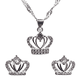 thumbnail image 1 of Conjunto Collar y Aros con Corona Circones Rosa en Plata 925, 1 of 2