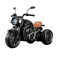 Mundo Online - Moto Eléctrica Para Niños Motocicleta Clásica Luz Y Sonidos Negra