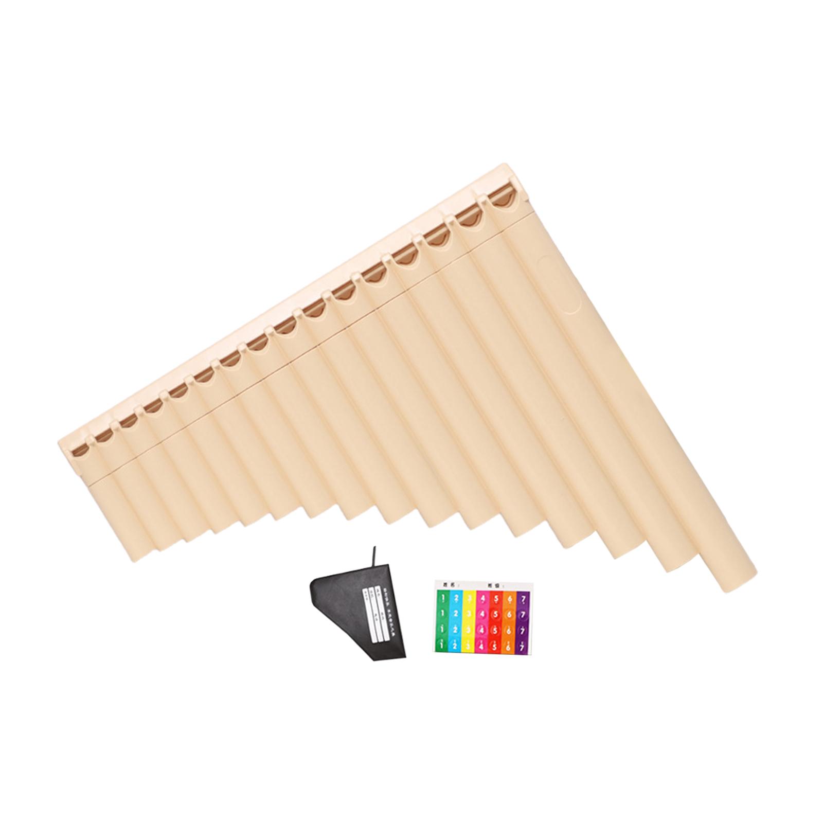 Bothyi - Flautas De Pan C Key 16 Tubos Con Pegatina De Nota Musical Y Bolsa De Transporte Para Músico