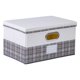 thumbnail image 1 of Cubo de Almacenamiento, Contenedor de Tela con Asas para Estantes y Armario, Cesta de Almacenamiento Plegable a Cuadros para Organizar Ropa Gris 15*9.8*8.3in, 1 of 6
