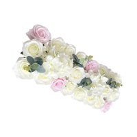 Magideal - Fila De Flores De Boda, Peonías De Rosa De Seda, Arco De Boda Artificial, Suministros De Arreglo De Flores Para Bricolaje, Escenario De Boda, Fondo, , Blanco Rosa Estilo 1