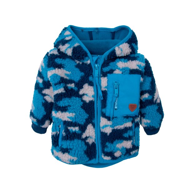 Polerón Bebé Niño Camuflado con Sherpa y Cierre Celeste