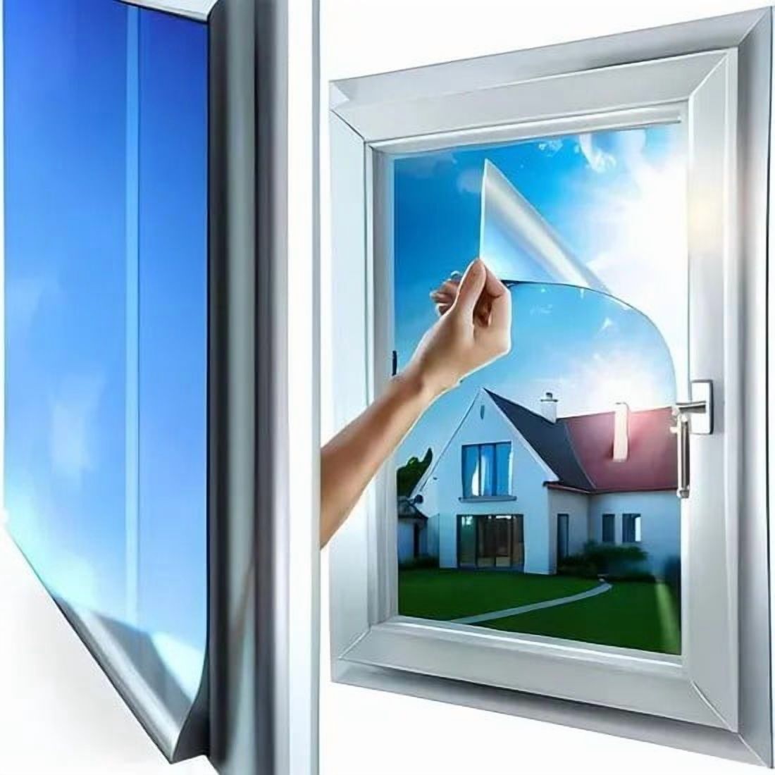 Genérica - Lamina Espejo Cromo Film Privacidad Ventana Uv 99% 152X100Cm