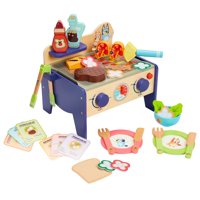Juego De Barbacoa Y Ensalada De Madera Playset Bluey De 33 Piezas Para Niños Mayores De 3 Años
