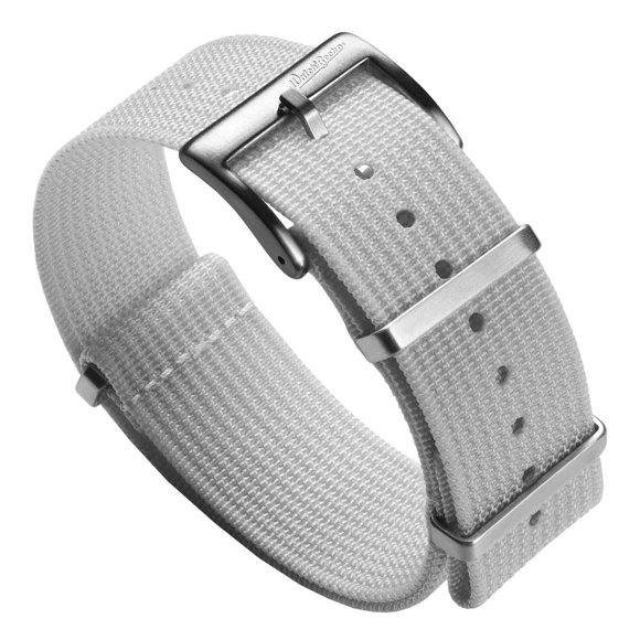 Correa de Reloj WatchGecko Ridge 20 mm Blanca de Nylon