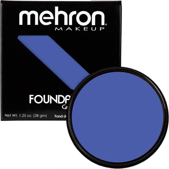 Base Mehron Greasepaint de 38 g (azul) para teatro y Halloween