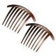 thumbnail image 1 of Bargains Únicos 2 Piezas Peine de 7 Dientes para Moño Francés Pequeños Peines Laterales Peines de Dientes Peine de Clip para el Cabello Resina 4.1"x3.31" Marrón, 1 of 7