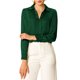 thumbnail image 1 of INSPIRE CHIC Camisas Elegantes para Mujer Cuello de Punta Manga Larga Blusa de Satén Suave Regreso a Clases Conjunto para Maestras Verde Oscuro XS, 1 of 8