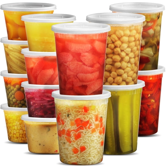 Contenedores De Comida Deli 16 Juegos 240 A 960 Ml Sin Bpa