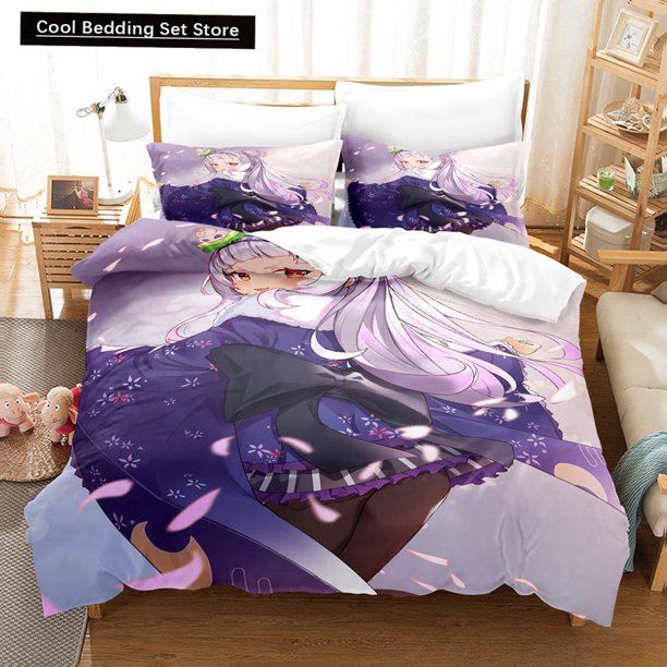 New Murasaki Shion Bedding Set Twin Full Size Bed Set Adult Kid Bedroom Duvet cover Sets Anime Kawaii Girl Bed Bed Sheets