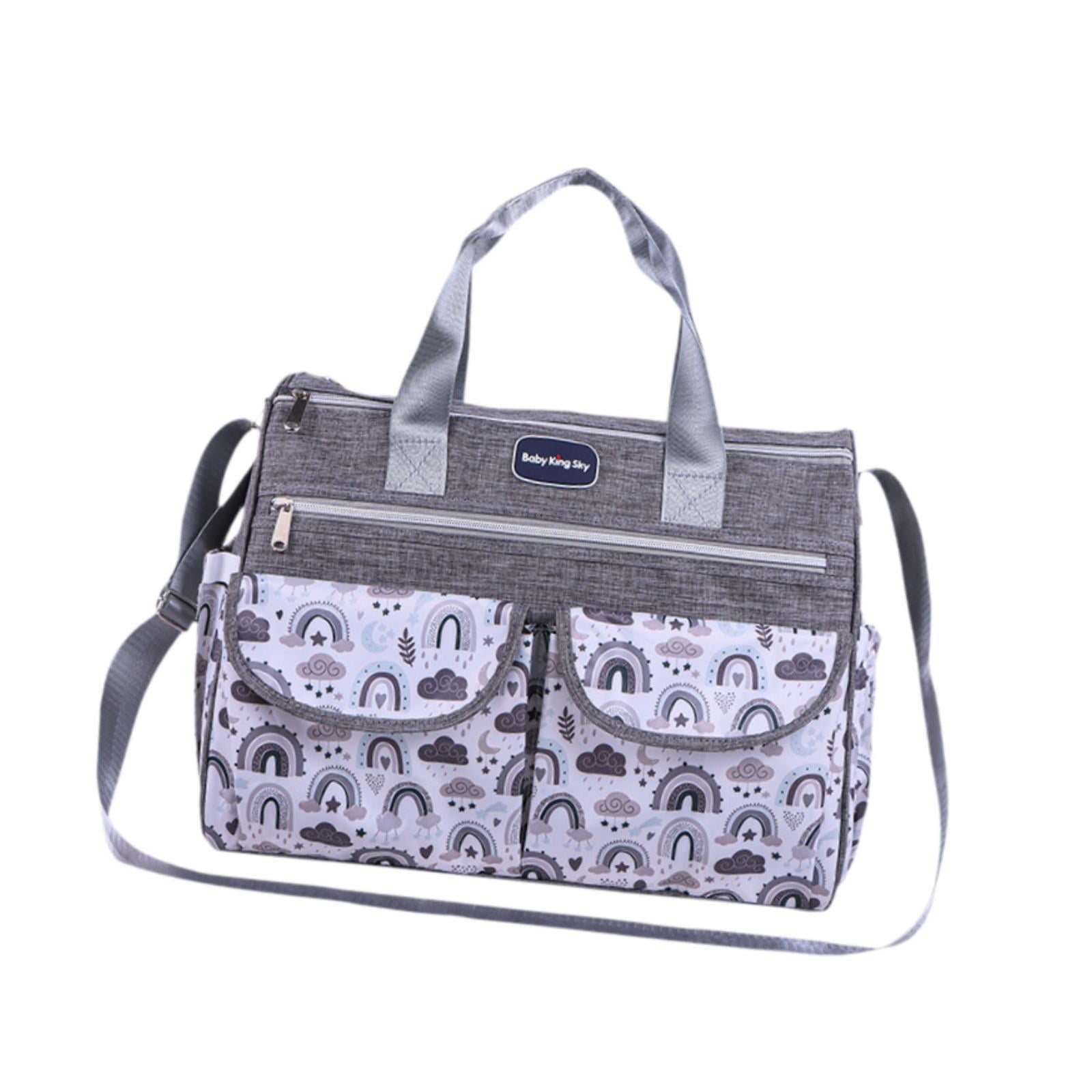 Magideal - Bolsa De Pañales, Bolsa De Almacenamiento, Artículos Esenciales Para Recién Nacidos, Gran Capacidad, Impermeable, Organizador Para Exteriores, Bolsa D Gris L