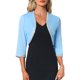 thumbnail image 1 of INSPIRE CHIC Chaqueta de Noche para Mujer con Ribete de Lentejuelas, Manga 3/4, Frente Abierto, Cárdigan Corto de Gasa Azul Cielo S, 1 of 6