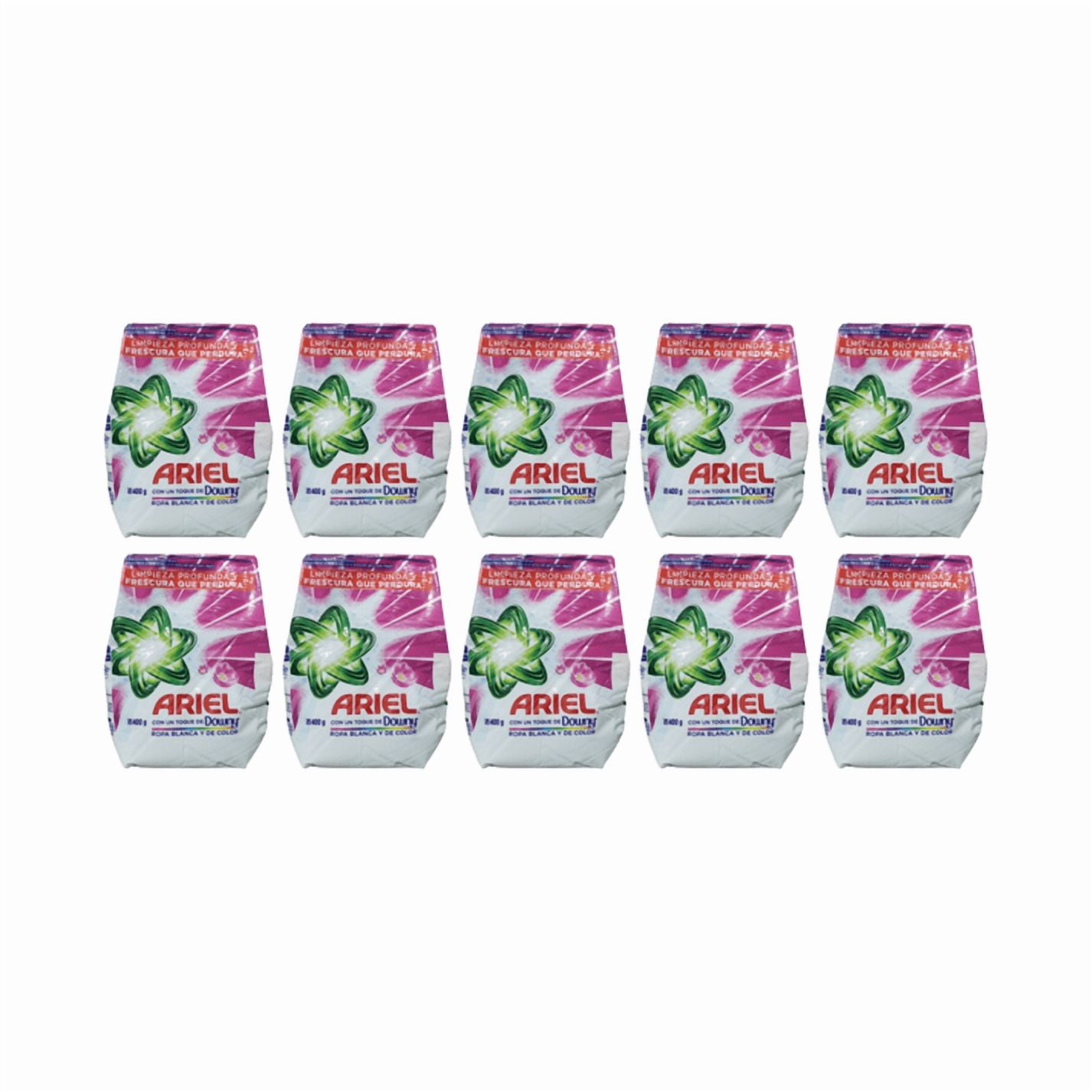 Pack 10 Unidades Detergentes En Polvo Ariel Downy 400gr