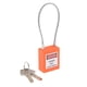 thumbnail image 3 of Cerradura de aislamiento de bloqueo de candado de seguridad de cable de acero inoxidable, color 7 naranja, 3 of 5
