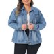 thumbnail image 1 of Agnes Orinda Chaqueta de Mezclilla Talla Grande para Mujeres Manga Larga con Botones Lavada Chaqueta de Jean de Camionero 2X Azul Claro, 1 of 6