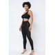 thumbnail image 3 of Top Corto Fruncido Ajustable con Tiras de Malla y Leggings con Paneles Laterales Transparentes, 3 of 5