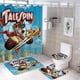 thumbnail image 1 of TaleSpin-theme 4-Piece Shower Curtain Set with Rugs, Waterproof Bathroom Decor Set Includes Bath Mat, U-Shaped Rug, Toilet Lid Cover and Curtain with Hooks, 1 of 6