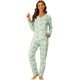 thumbnail image 2 of INSPIRE CHIC Conjuntos de Pijamas Familiares de Navidad Regreso a Clases Festivo Camiseta de Manga Larga y Pantalones con Cintura Elástica para Vacaciones a Juego Mujeres 2XL Verde, 2 of 6