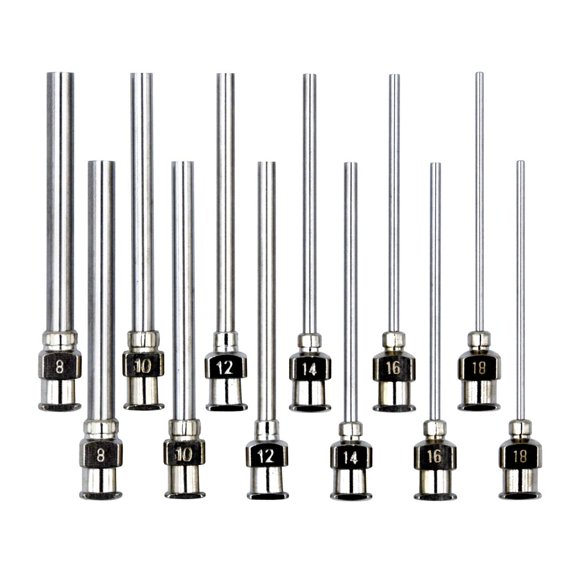 Agujas de dispensación Auerllcy 12 unidades 8G-18G con cierre Luer