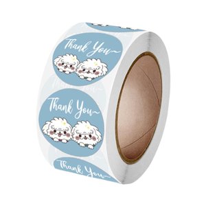 Magideal - Etiquetas De Calcomanías De Gracias Calcomanías De De Envoltura Redonda De 1 Pulgada Para Pequeñas Tarjetas De Recortes Para Decorar Cartas De Álbumes Azul