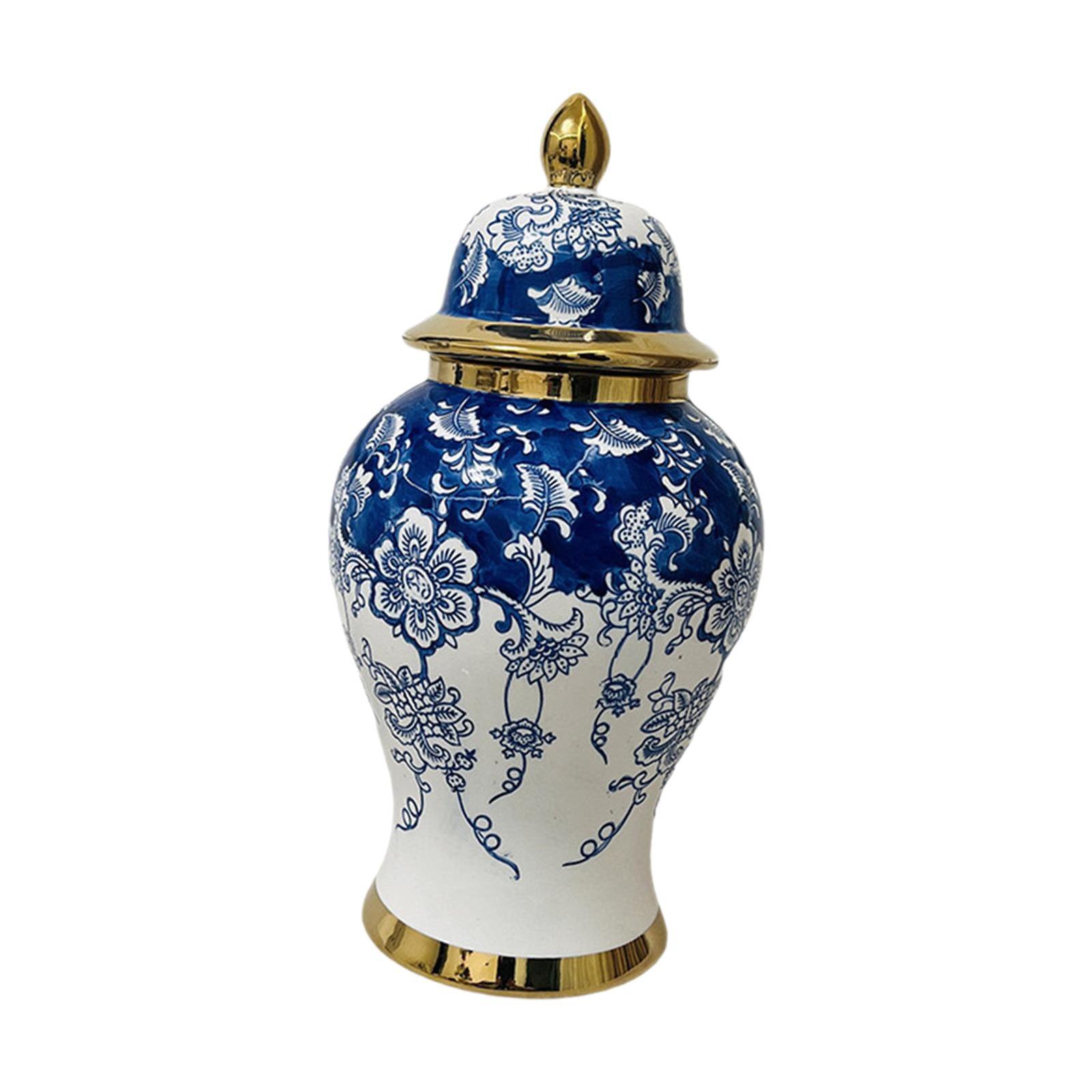 Bothyi - Jarrón De Cerámica Con Exhibición, Tarro De Porcelana Azul Y Blanco Para Dormitorio, Fiesta De Bodas