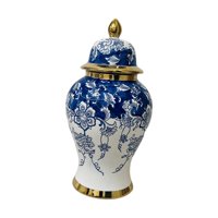 Bothyi - Jarrón De Cerámica Con Exhibición, Tarro De Porcelana Azul Y Blanco Para Dormitorio, Fiesta De Bodas