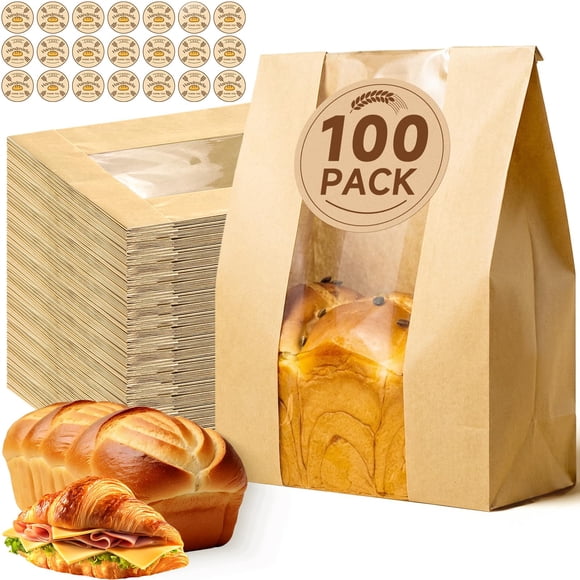 Bolsas Tripho para pan casero, 100 unidades, con ventana transparente