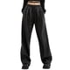thumbnail image 1 of Pantalón de Eco Cuero Pierna Ancha Mujer Pantalón de Cordón Elástico Talla XL/XXL Negro, 1 of 5