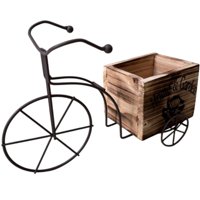 Ioensy - Maceta De Bicicleta, Adorno, Maceta, Caja De Flores De Madera Para Estante, Jardín, Oficina, Color Madera