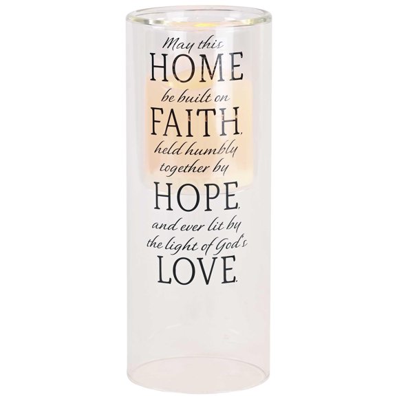 Portavelas Elanze Designs Home Faith Hope Love Glass
