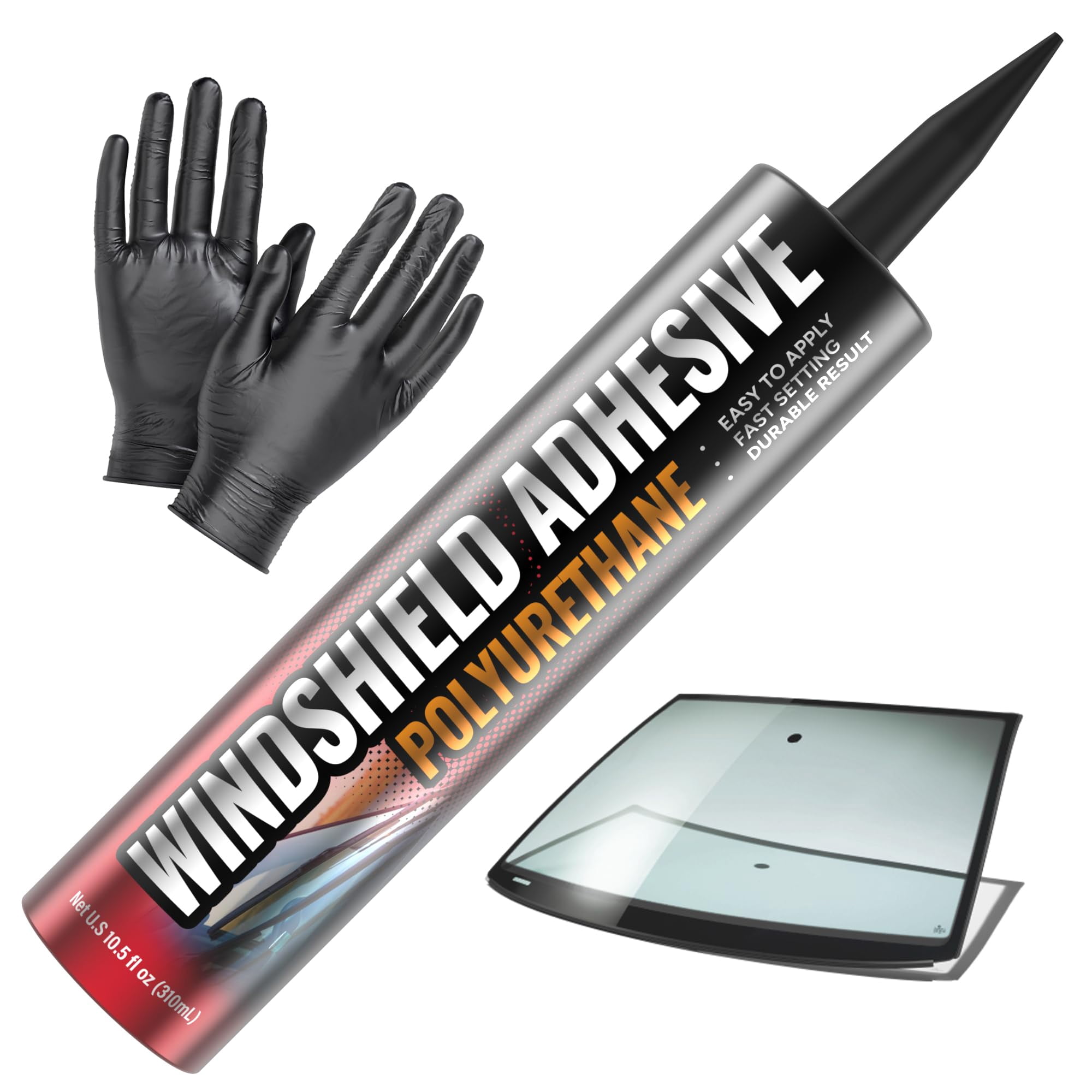 Adhesivo De Poliuretano Fortivo Para Parabrisas, 310 Ml, Con Kit